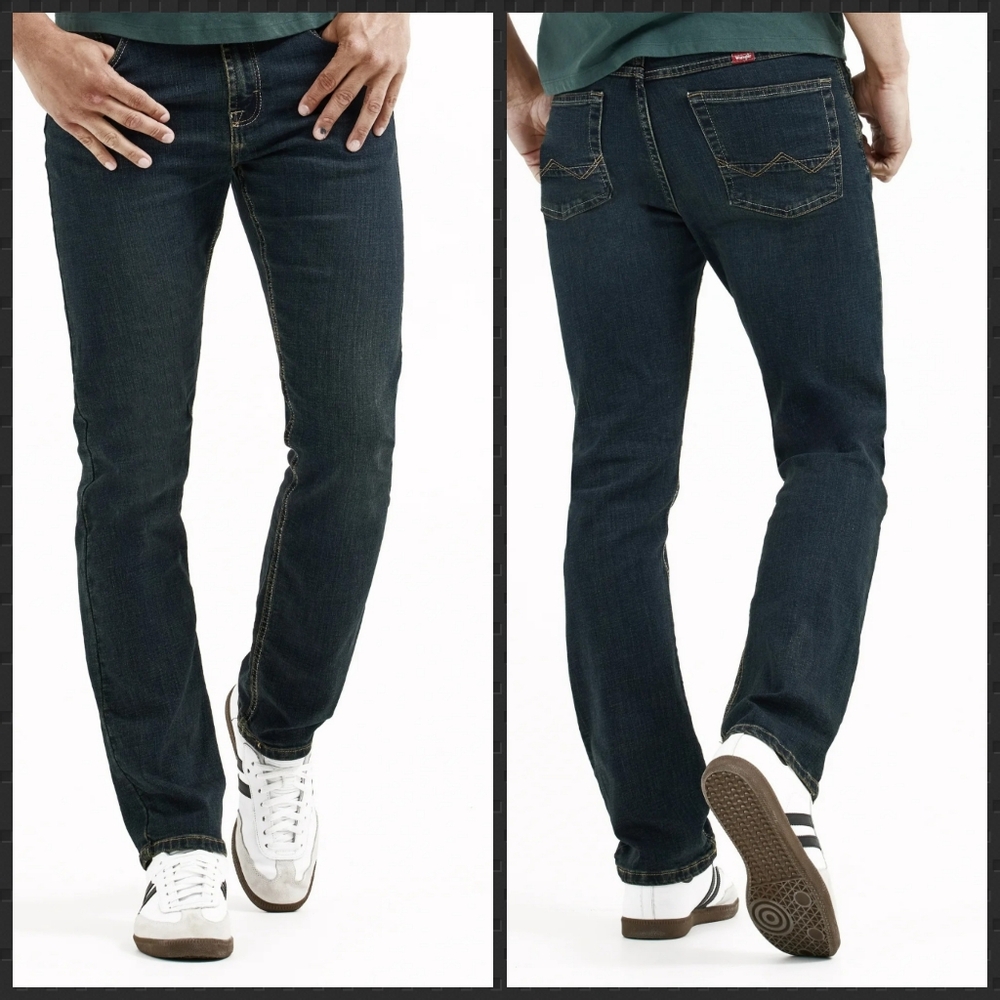 Wrangler Men's 5 Star Slim Straight Fit jeans with Stretch Dark Blue (Var Sizes)